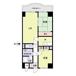 JR片町線(学研都市線) 住道駅 徒歩15分の賃貸マンション 8階2LDKの間取り