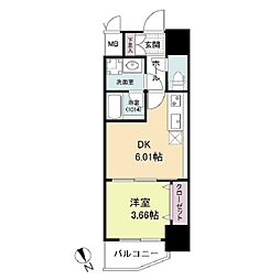 JR大阪環状線 天満駅 徒歩7分の賃貸マンション 7階1DKの間取り
