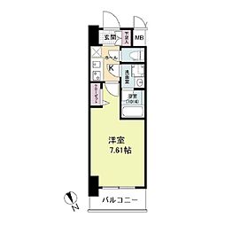 JR大阪環状線 天満駅 徒歩7分の賃貸マンション 8階1Kの間取り