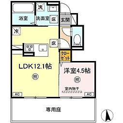 D-room monica 1階1LDKの間取り