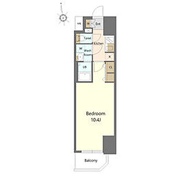 CREST TAPP金山 15階1Kの間取り