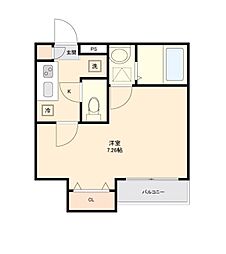 北坂戸ヒルズ 1階1Kの間取り