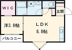 JR豊肥本線 肥後大津駅 徒歩28分の賃貸アパート 2階1LDKの間取り