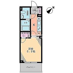 ヴィラ　フローリッシュ 1階1Kの間取り