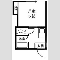 成田ハイツ 1階1Kの間取り