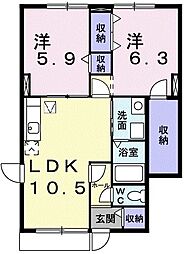 リファインドB 2LDKの間取図画像