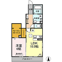 JR東北新幹線 郡山駅 バス18分 小原田五丁目下車 徒歩3分の賃貸アパート 1階1LDKの間取り