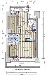 プレサンス名駅南ブリエ 13階3LDKの間取り