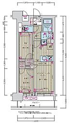 プレサンス名駅南ブリエ 9階2LDKの間取り