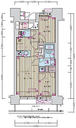 プレサンス名駅南ブリエ 4階2LDKの間取り
