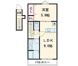 ヒッポ東門 1LDKの間取図画像