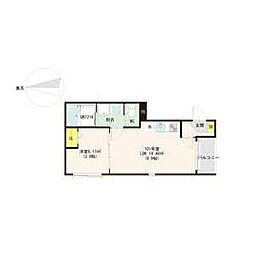 ハーモニーテラス福住町IV(福住町B) 101 1階1LDKの間取り