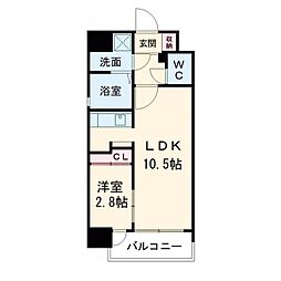 グランフェリーチェ・ナイン 1LDKの間取図画像