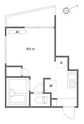 BlossomTerrace町屋 ワンルームの間取図画像