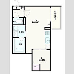 Jack odakaIX 2階1LDKの間取り