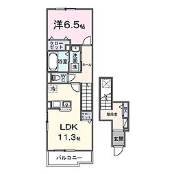 スロノス 2階1LDKの間取り