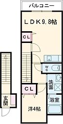 Ivy 2階1LDKの間取り