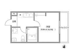 DELIGHT TOWN(ディライトタウン) 3階1Kの間取り