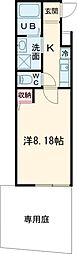 フラッティ谷口園町 1階1Kの間取り