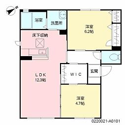 クレアールＴａｋａ 1階2LDKの間取り