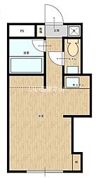 ＣＬＡＳＹＡＲＤ　ＦＵＪＩＴＳＵＫＡ 2階ワンルームの間取り