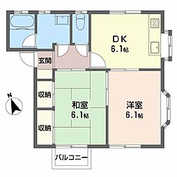 サンコーポA 2DKの間取図画像