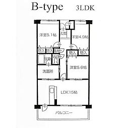 エスポワール 4階3LDKの間取り