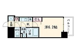 JR東西線 海老江駅 徒歩8分の賃貸マンション 11階1Kの間取り