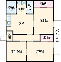 コーポ籾山 2階3DKの間取り