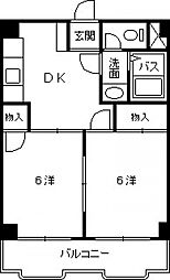 ネオ・デラサンテ 2DKの間取図画像