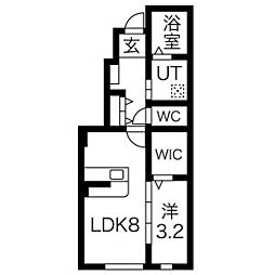 filo(フィーロ)B 1階1LDKの間取り