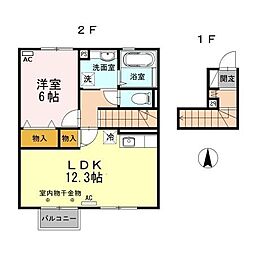 ウィット富樫 1LDKの間取図画像