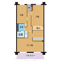 ハートフルマンション　アークone 1階2LDKの間取り