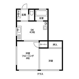 コーポ弥生 1階2DKの間取り