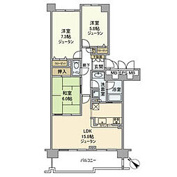 おゆみ野パークハウス参番館 705 7階3LDKの間取り