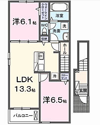 グラン・アーブルVIII 2LDKの間取図画像