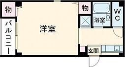 ハイエスト大倉山公園 5階1Kの間取り