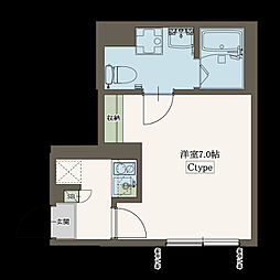 Ａｇｒａｎｄｅ一橋学園（エイグラン一橋学園） 3階1Kの間取り
