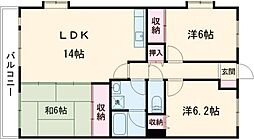 ブルック出水 1階3LDKの間取り