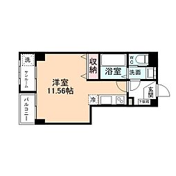 グランスイート五福 3階ワンルームの間取り