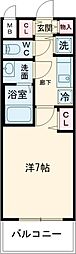 プレサンス三宮東フィール 6階1Kの間取り