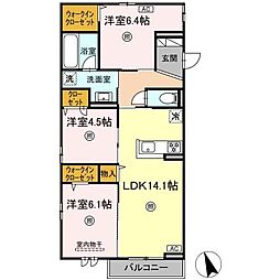 Southern Gion 3階3LDKの間取り