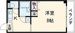 近鉄京都線 竹田駅 徒歩5分の賃貸マンション 3階1Kの間取り