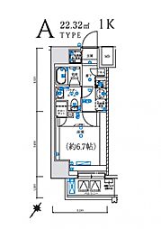 LEXE 横濱関内 10階1Kの間取り