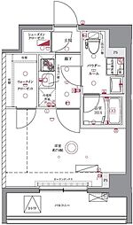ユリカロゼＡＺ亀戸II 8階1Kの間取り