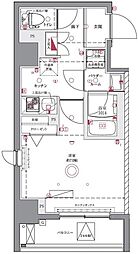 ユリカロゼＡＺ亀戸II 8階1Kの間取り