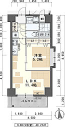 パークサイドレジデンス榴岡 9階1LDKの間取り