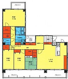CASA EN II 12階4Kの間取り