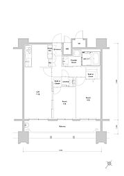 エンクレスト博多EXCEED 2LDKの間取図画像