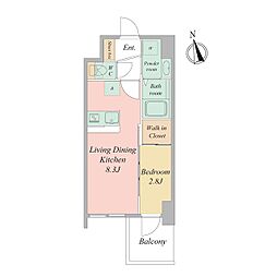 Osaka Metro谷町線 四天王寺前夕陽ヶ丘駅 徒歩9分の賃貸マンション 7階1LDKの間取り